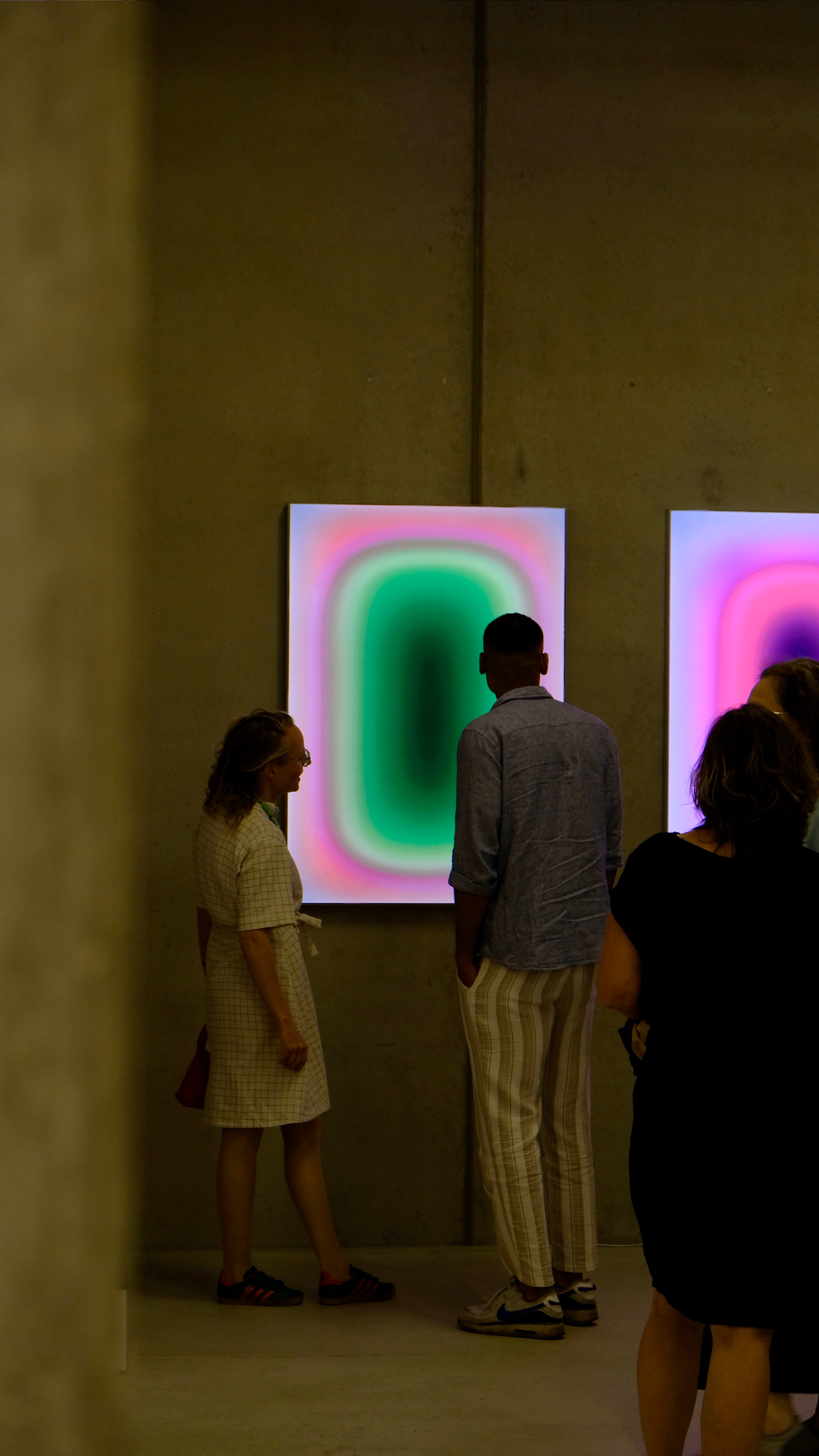 Luis West lightboxes at the Kultur & Gut exhibition in Hamburg, canvas lit from within