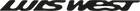 Luis West logo in black lettering, the wordmark of the Berlin acrylic glass artist