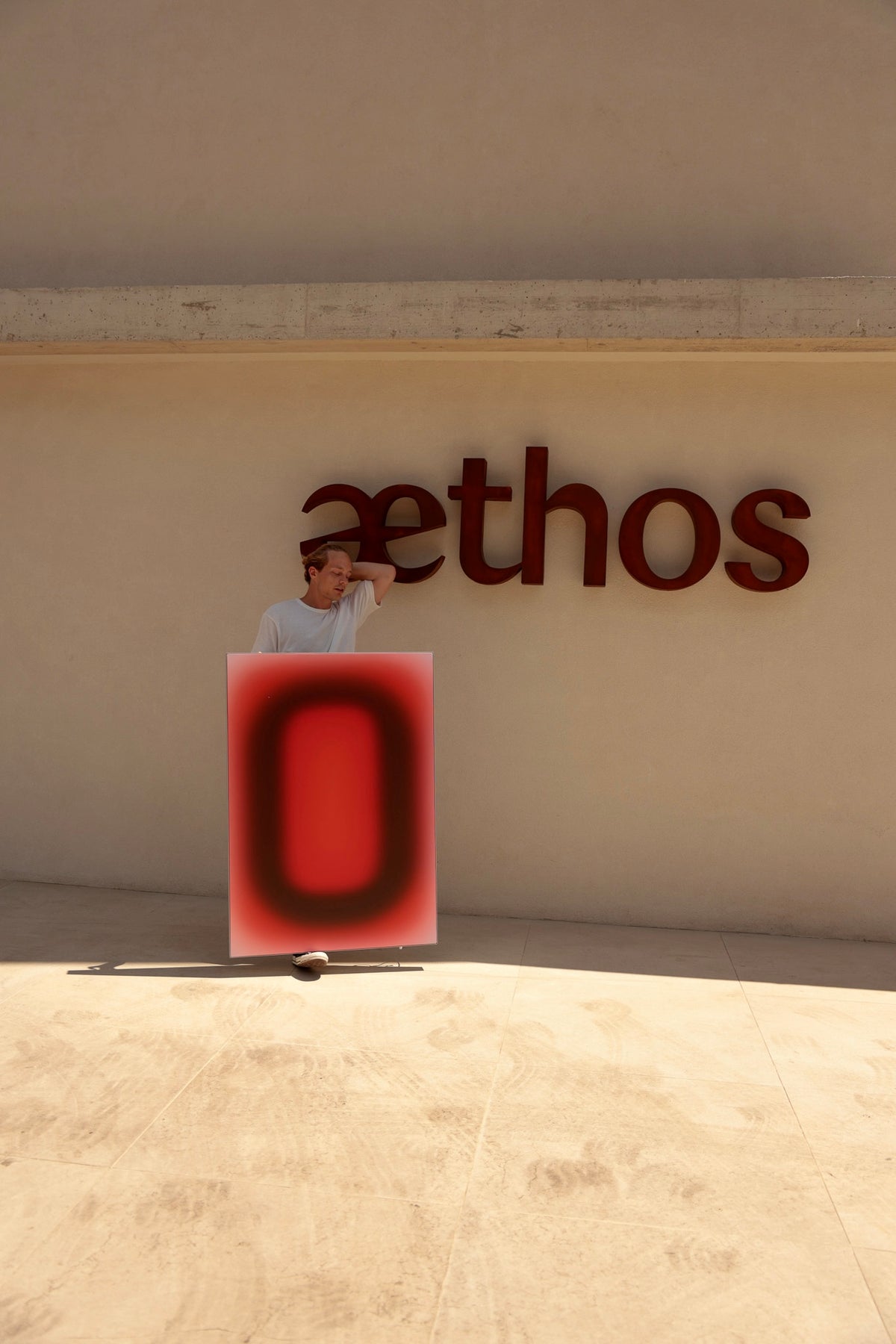 Luis West lightboxes at the AETHOS property on Mallorca