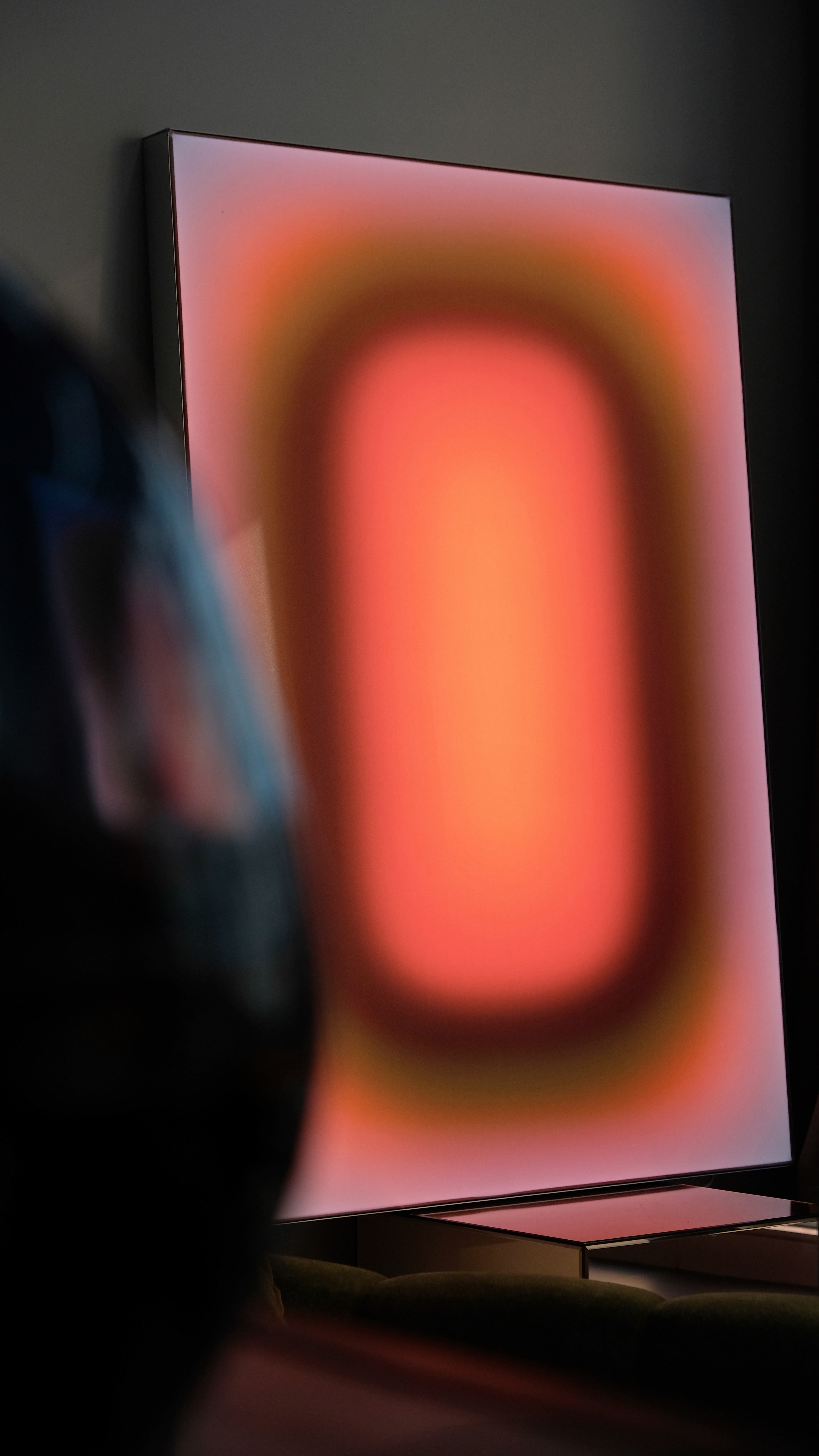 MALIBU SUNRISE PILL | 84x120 cm — LIGHTBOX by Luis West, canvas lit from within, brushed aluminium LED frame