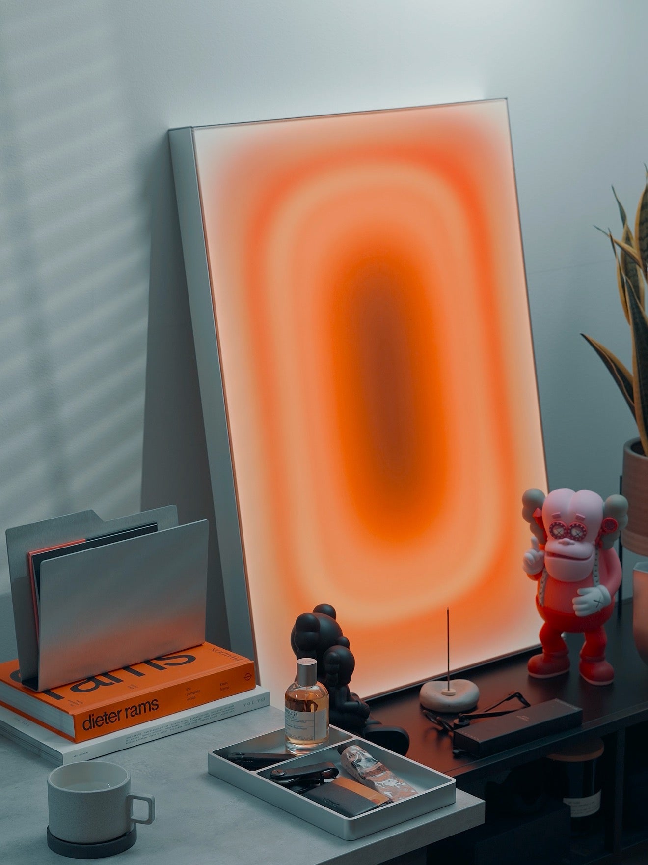 SUN PILL | 60x84 cm — LIGHTBOX by Luis West, canvas lit from within, brushed aluminium LED frame