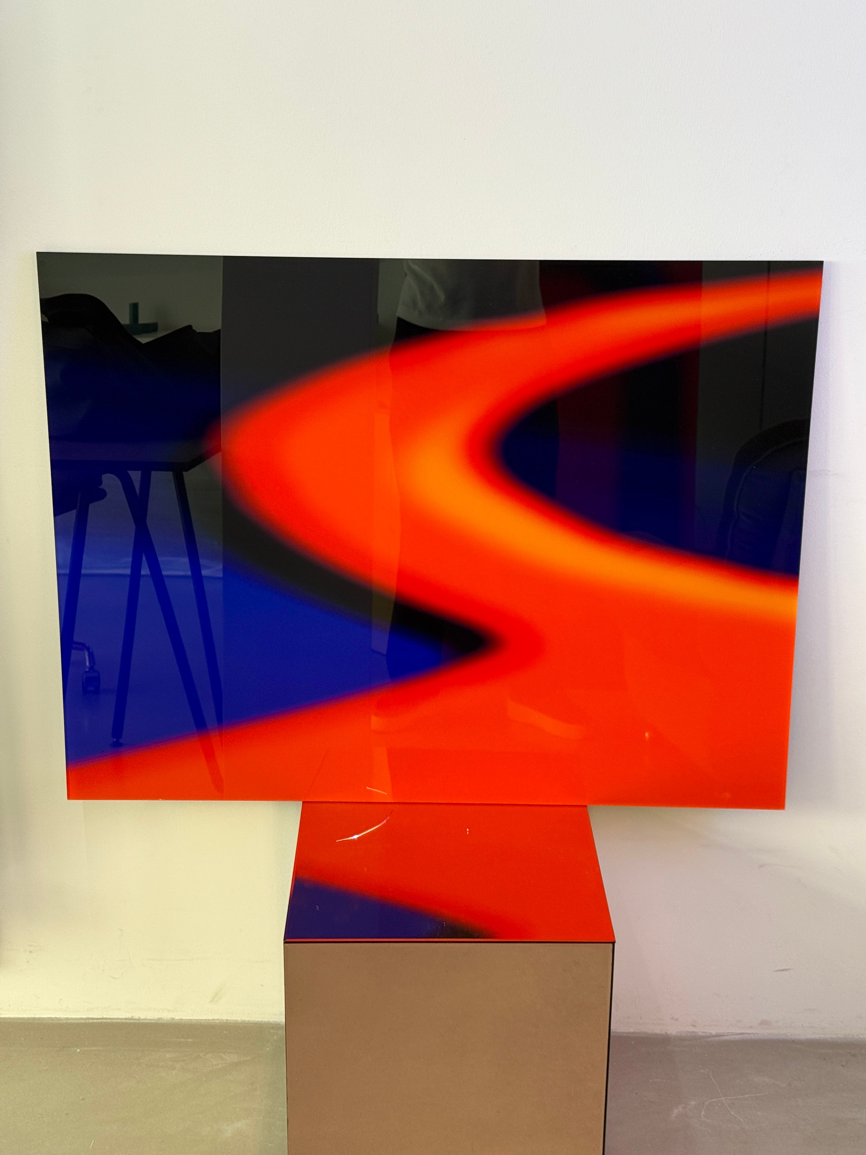 EAU ROUGE – acrylic glass artwork by Luis West, inspired by the corner at Spa-Francorchamps