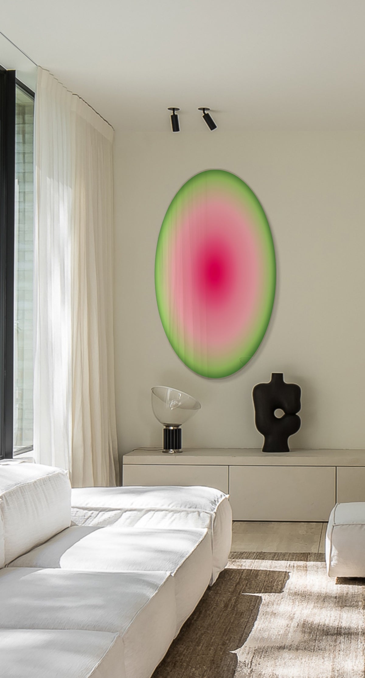 GREEN ELLIPSE – acrylic glass artwork by Luis West, view 2