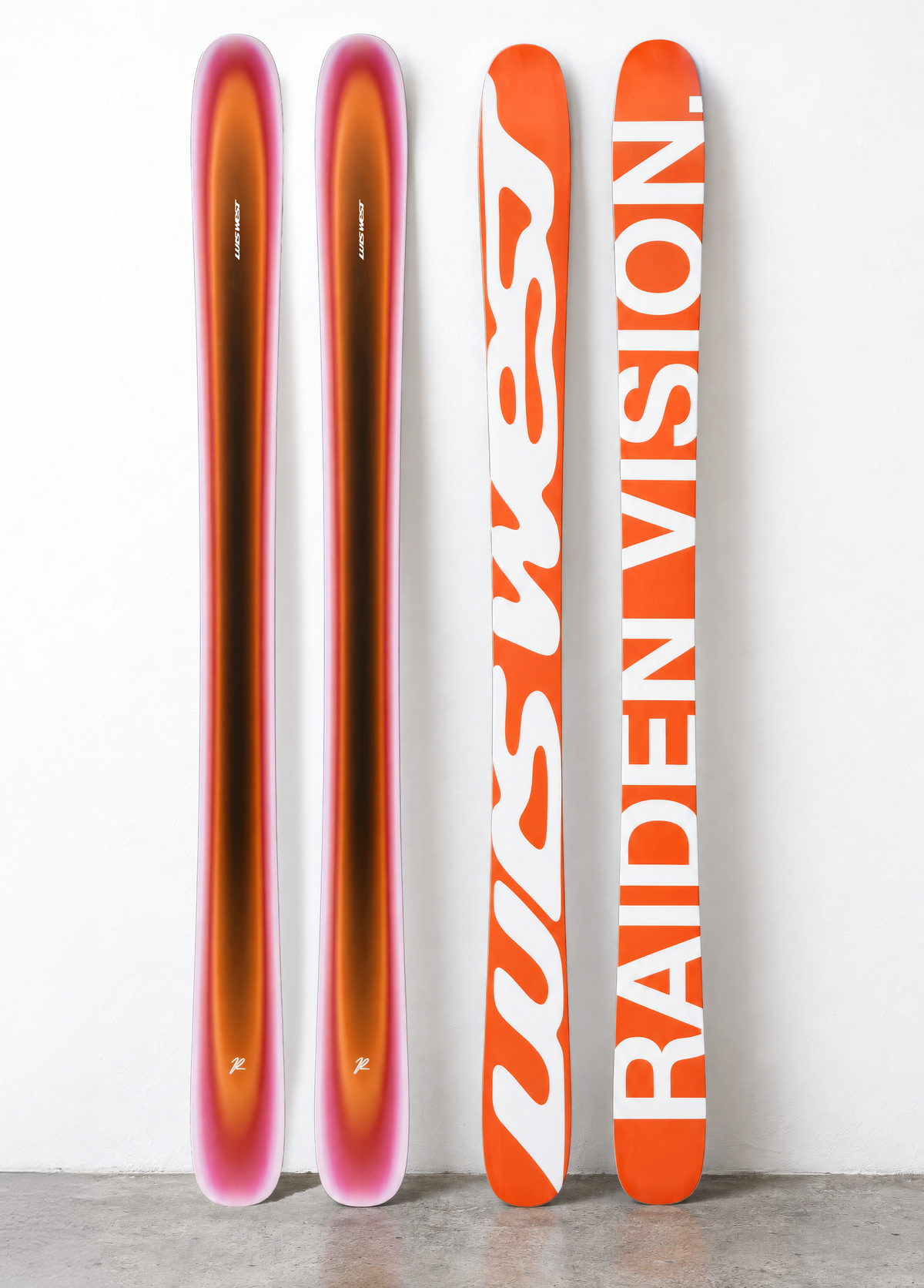 ALPENGLOW SKI, two pairs, front and back